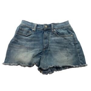 Victoria's Secret PINK Jean Shorts Size 6 Distressed High Rise Shortie Raw Hem